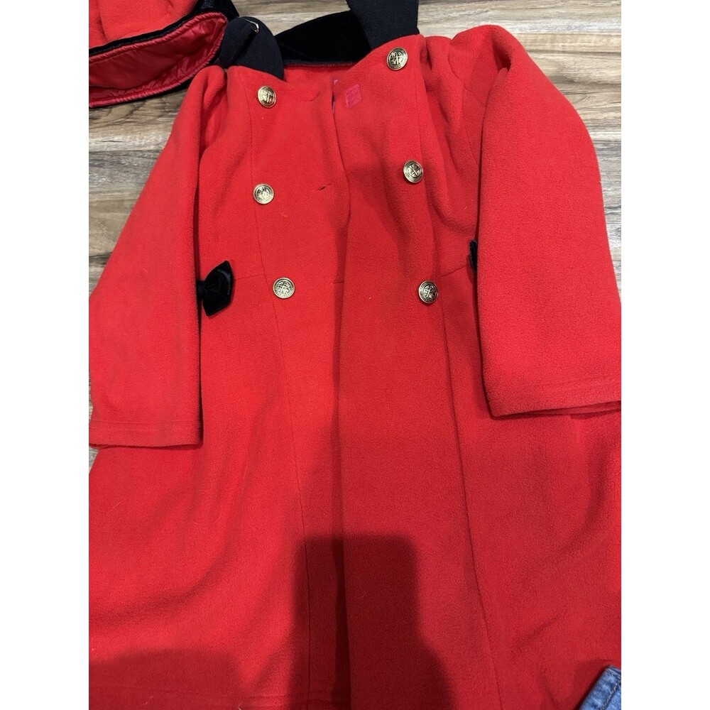 Good Lad Girls Red Double-Breasted Fleece Coat & Matching Hat Set Size 6/6X